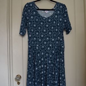 Blue Green Patterned Lularoe Nicole Dress 2xl
